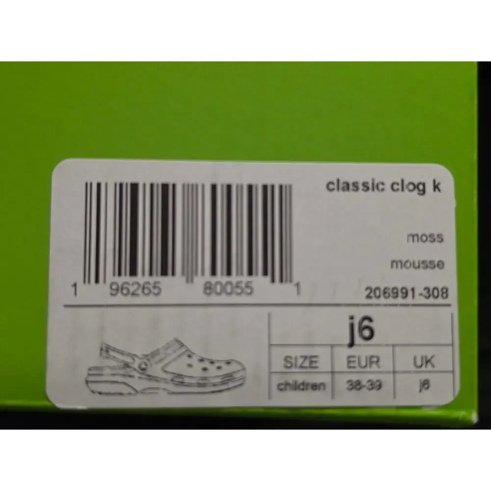 Crocs Classic Clog – J6 / Women’s 8 – Moss Green – Brand New in Box
